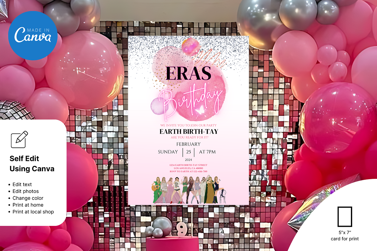 Taylor Swift Birthday Invitation, an Invitation Template by Earth5168 (Photo 7 of 10)