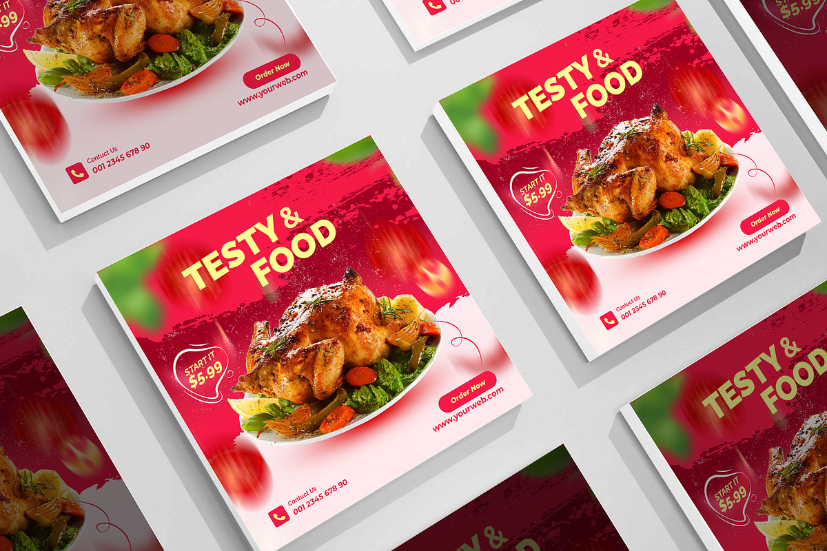 Burger food social media post design, a Social Media Template by mdmijanur0187 (Photo 1 of 3)