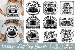 Vintage Fall Svg Bundle, an Object Graphic by DollarSmart