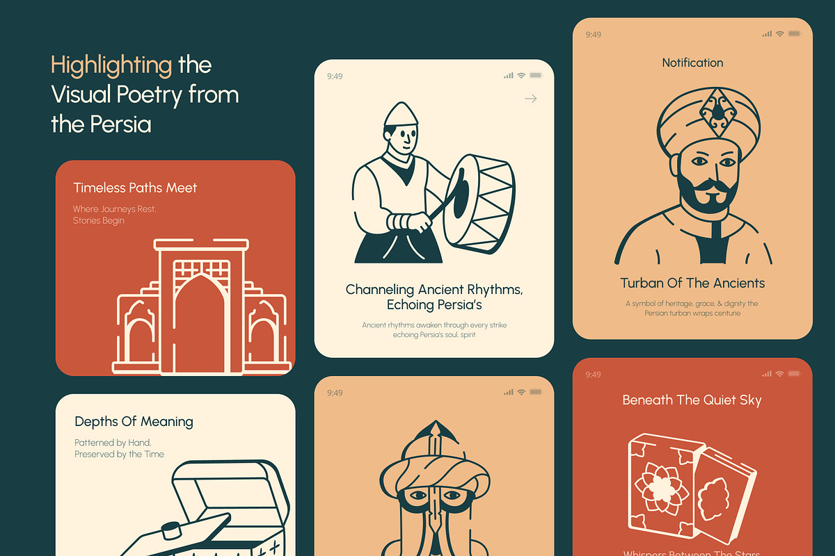 Persian Art Drawing Set, an Outline Icon by Vectors Market (Photo 4 of 8)