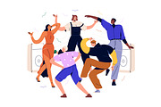 Happy people dancing at party set, a Person Illustration by Good Studio (Thumbnail 5 of 14)