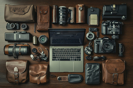 A variety of photography equipment i, a Photo by Tanuart