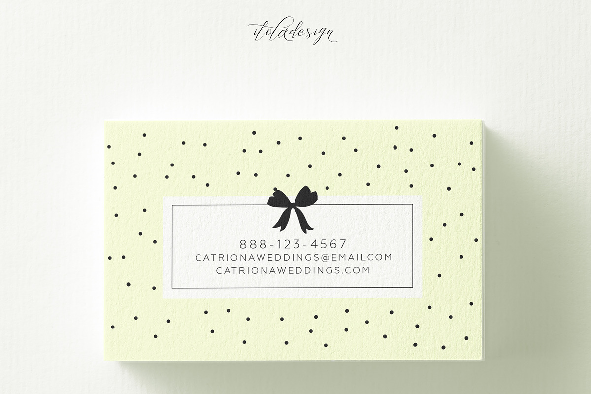 Yellow Polka Dots Business Card, a Business Card Template by iloladesign (Photo 2 of 2)
