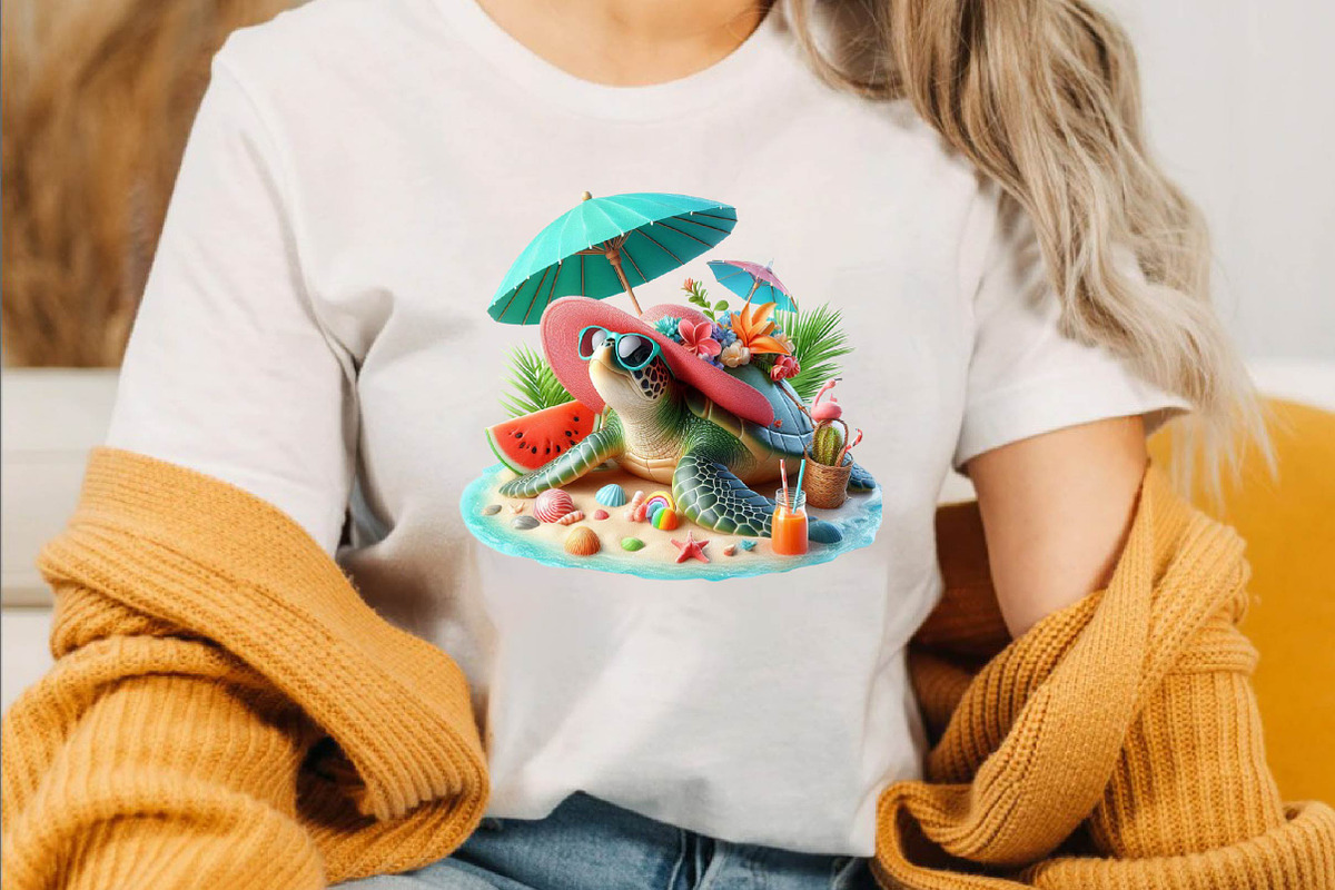 Summer Turtle  Sublimation Clipart, an Illustration by SVGArt (Photo 2 of 8)