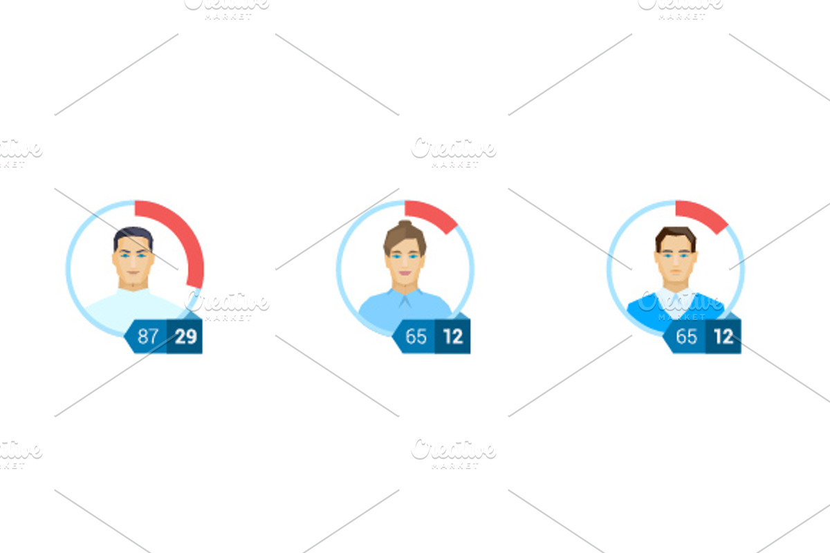 Flat icon infographic template set preview 2