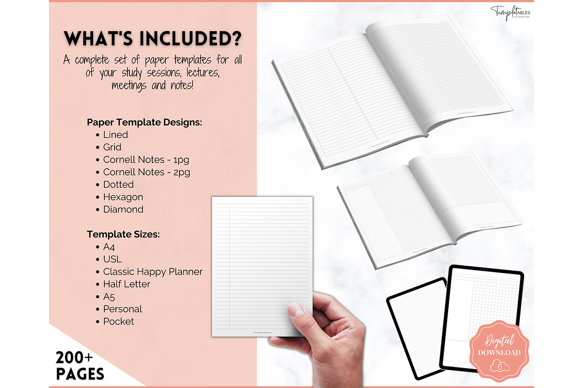 Note Taking Printable Paper Template, a Stationery Template by Templatables (Photo 6 of 10)