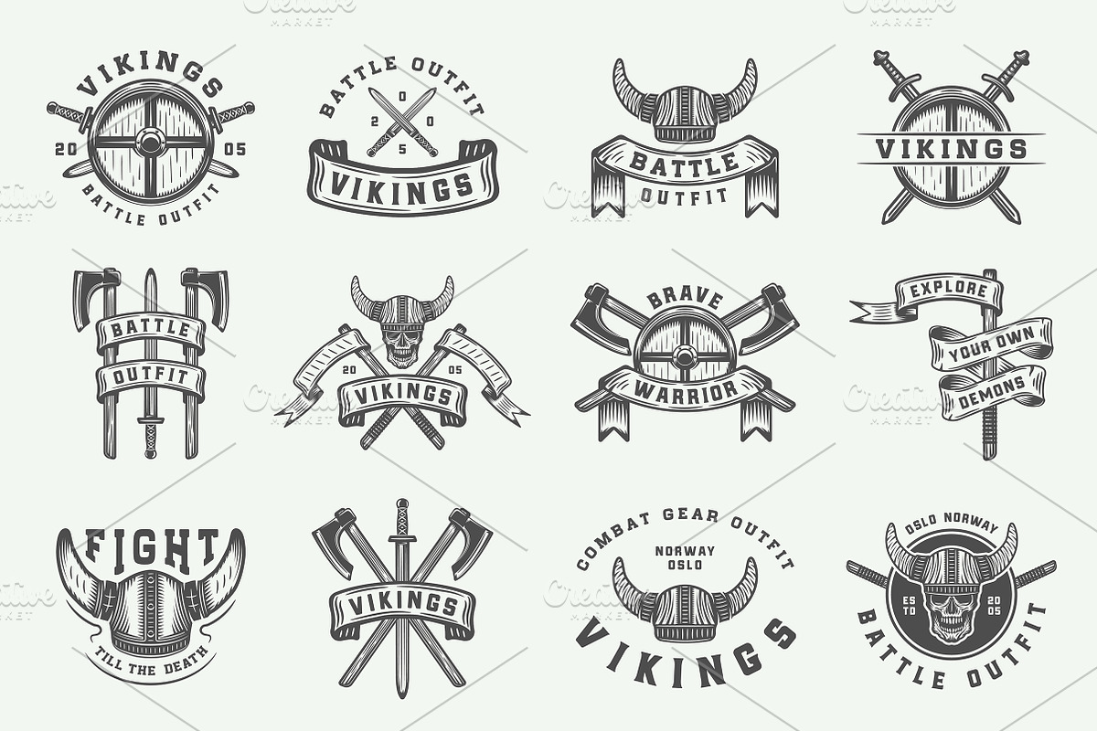 Vintage Vikings Bundle, a Branding & Logo Template by AkimD (Photo 4 of 7)