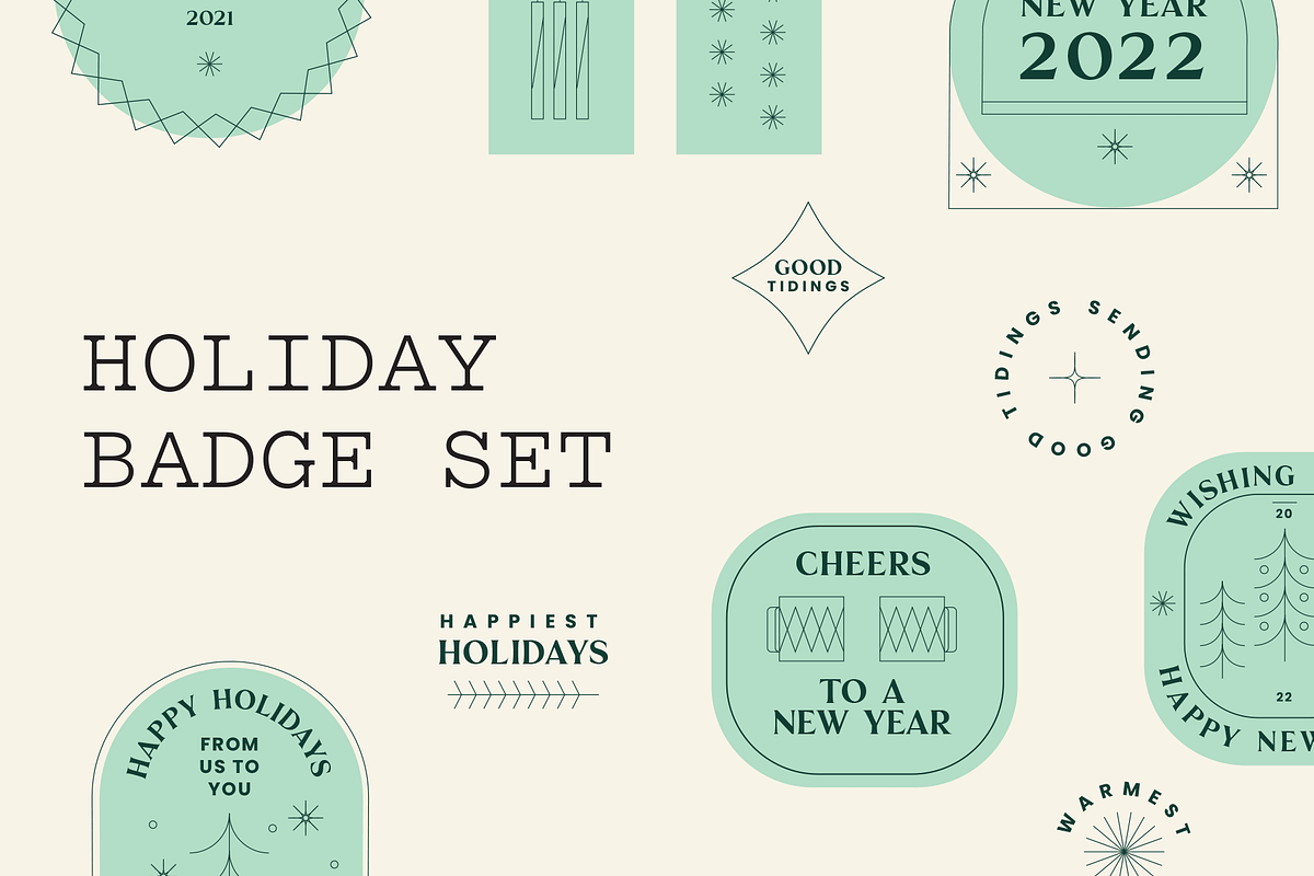 Holiday Badges, an Illustration by Mere Hunter (Photo 1 of 6)