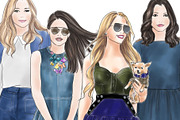 Girls in Denim - Light Skin, a Person Illustration by Parinaz Wadia Design (Thumbnail 3 of 4)