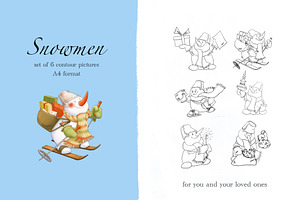 Winter Snowmen Coloring Pages