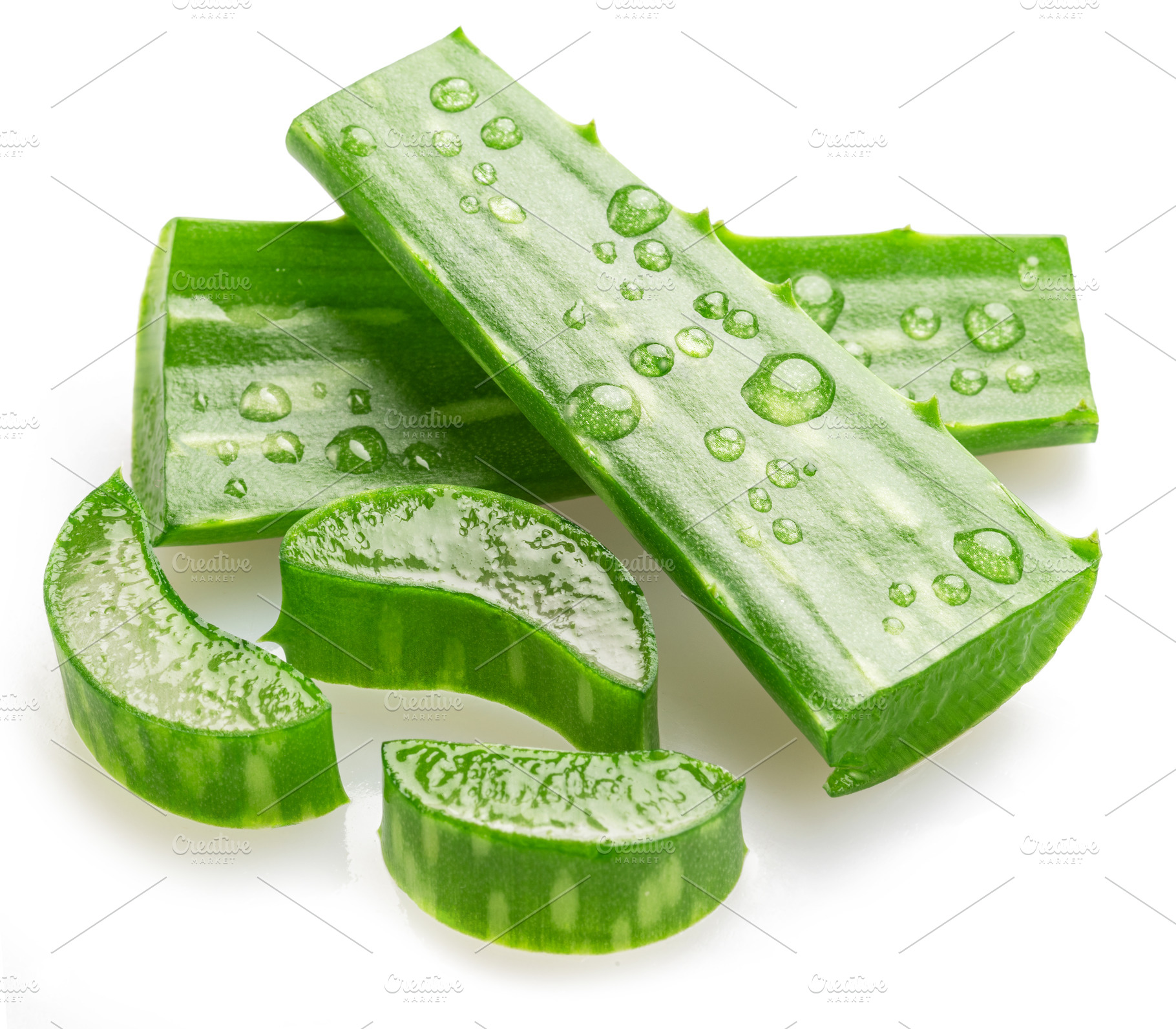 Fresh cuts of aloe Vera leaf, a Health & Medical Photo by Volff