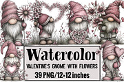 Valentine's Gnome with Flowers Clipa, an Illustration by Design Market (Thumbnail 1 of 3)