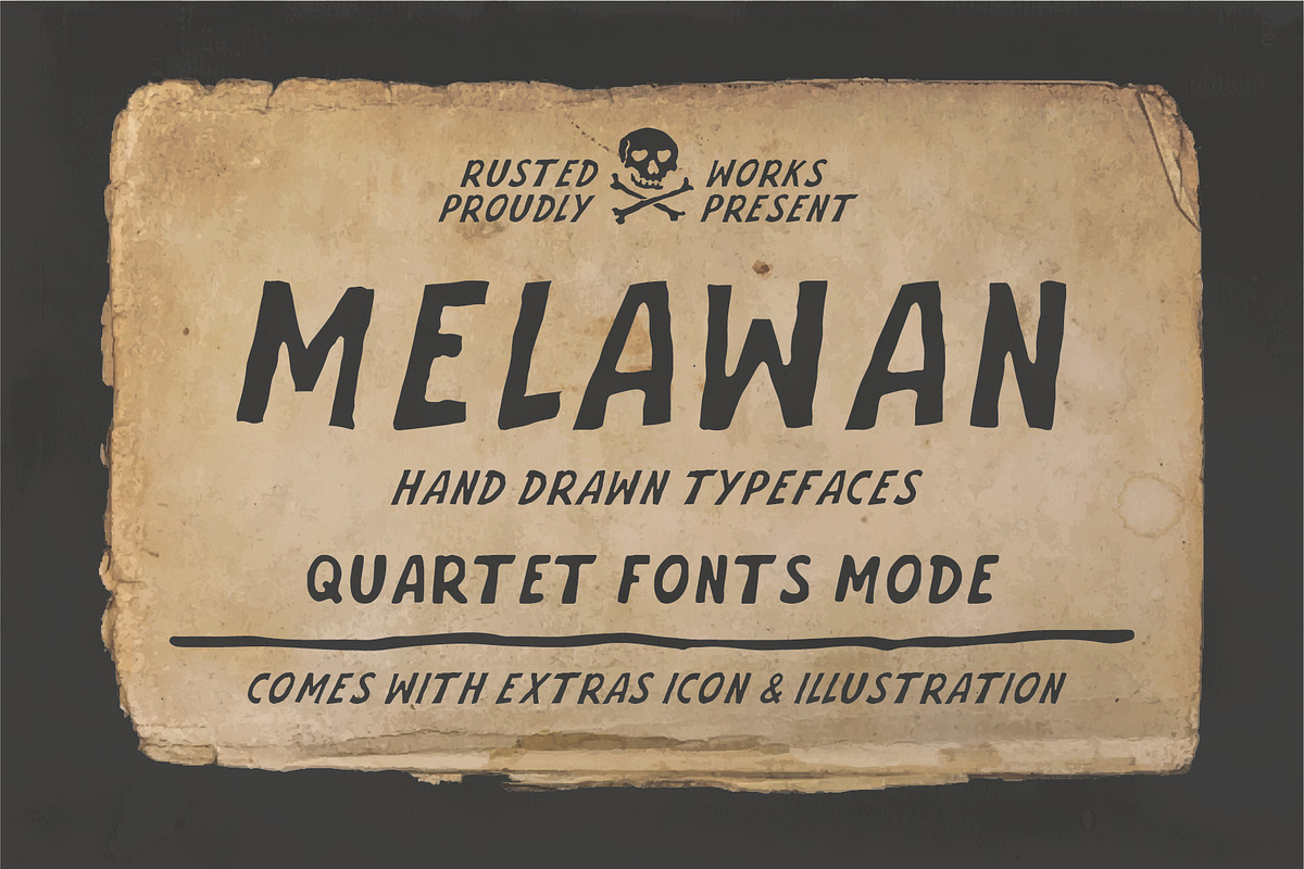 Melawan Typeface, a Sans Serif Font by Rusted Works (Photo 1 of 7)