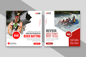 River Rafting Social Media Post, a Social Media Template by nandinigraphics