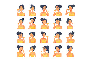 Teeth brushing girl cartoon style, an Object Illustration by Stock-Smart-Start