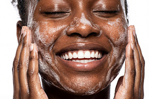 Woman Washing Face with Foam, a Beauty & Fashion Photo by Virgo Studio