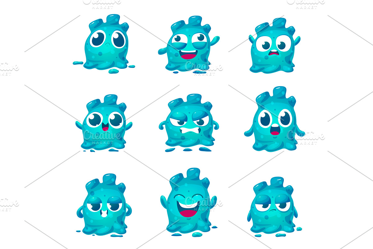 Funny jelly alien. Slimy monster, an Illustration by LadadikArt