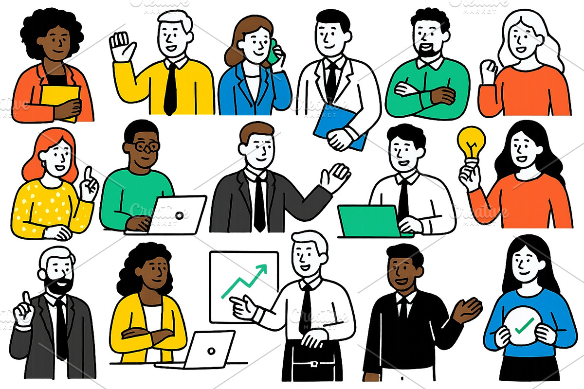Diverse group of professionals, a Person Illustration by ZinetroN