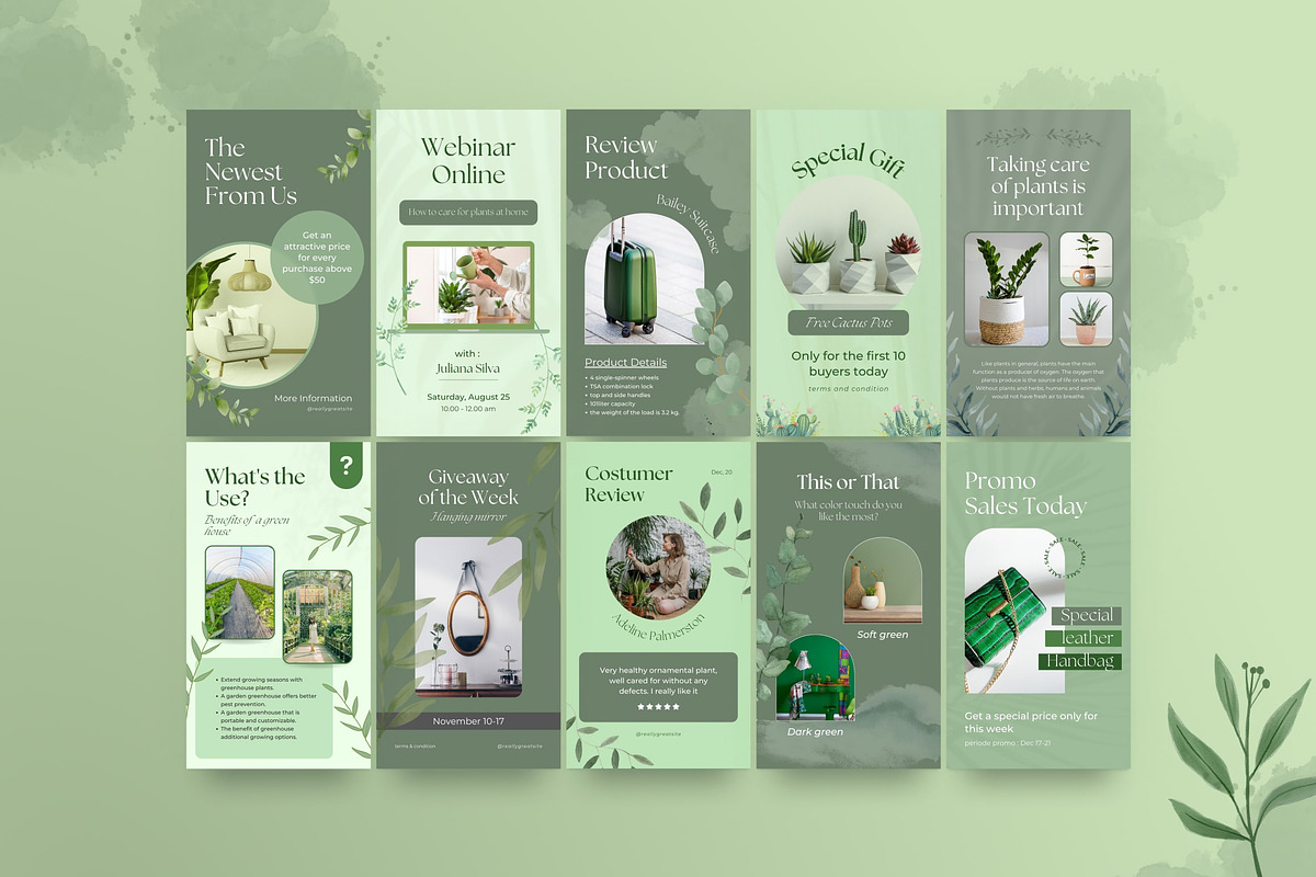 Green Life 3in1 Canva Template, a Social Media Template by Brandearth RRGraph (Photo 6 of 11)