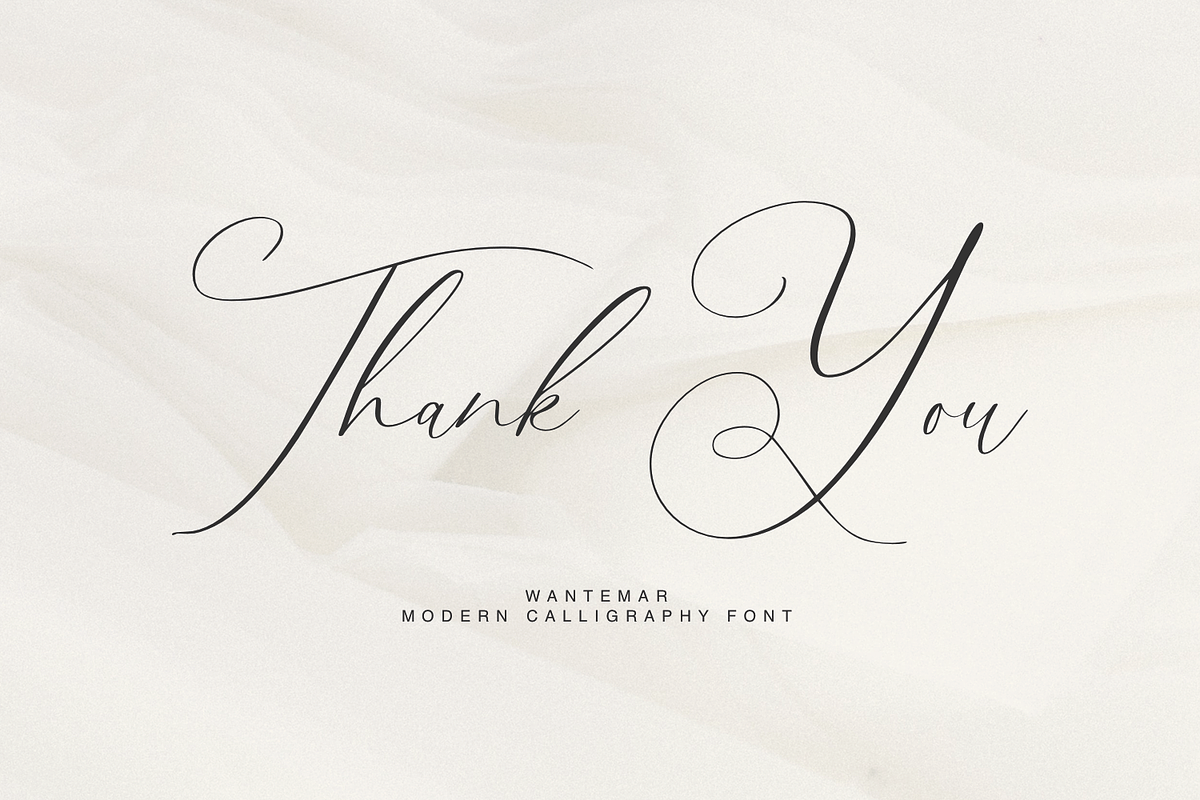 Wantemar - modern calligraphy font, a Script Font by Quothron (Photo 9 of 9)