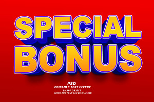 Special Bonus PSD 3D Editable Text