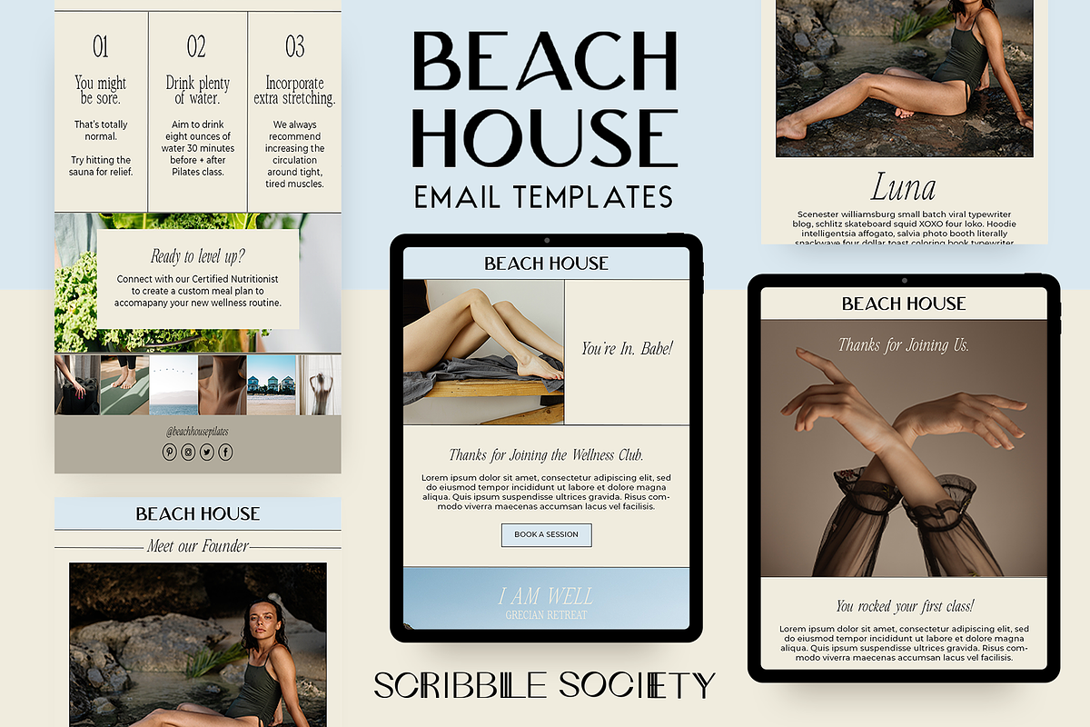 Beach House Welcome Email Templates, an Email Template by Scribble Society (Photo 1 of 5)
