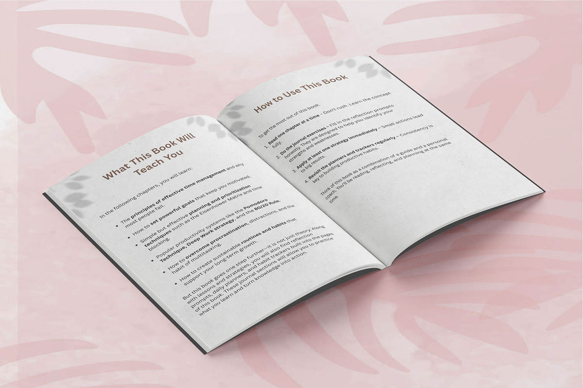 Time Management & Productivity Book, a Design Template by Book2bees (Photo 3 of 4)