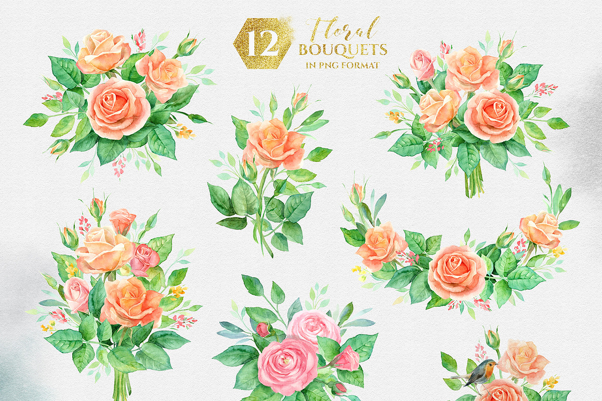 Magic flowers. Watercolor set., a Texture Illustration by LeiaSW (Photo 4 of 9)