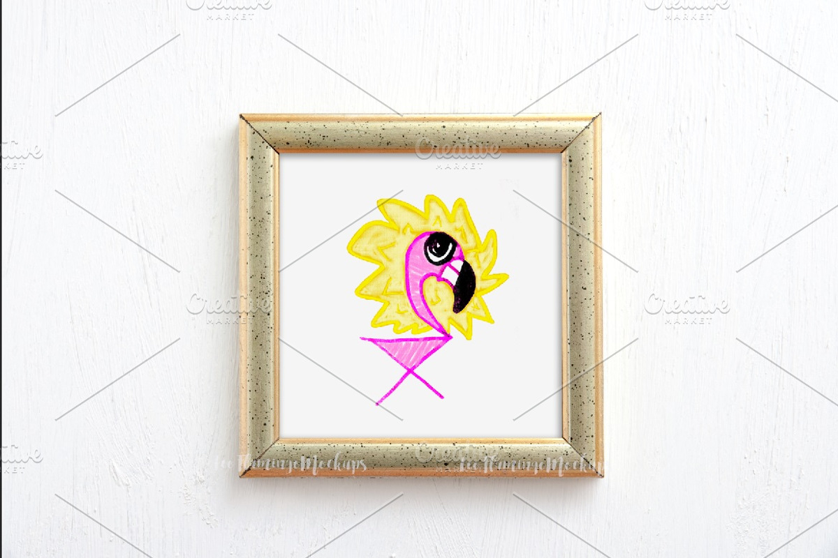 Gold frame square mockup template, a Print Template by Leo Flo Mockups (Photo 3 of 5)