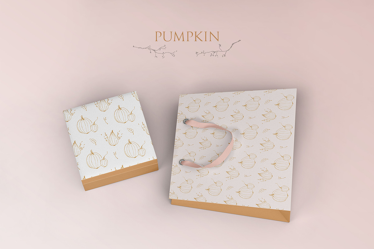Pumpkin line art. Fall floral wreath, an Illustration by Summer Nightingale Art (Photo 6 of 8)