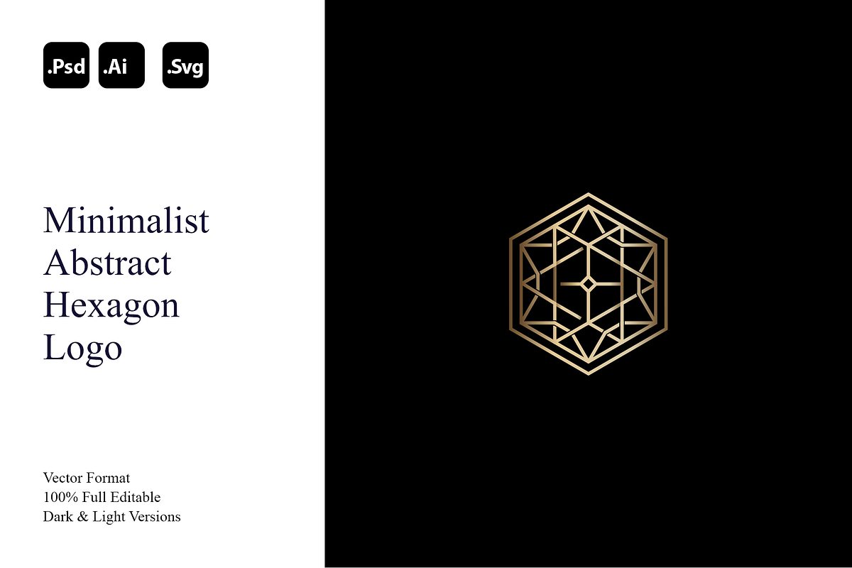 Minimalist Abstract Hexagon Logo, a Branding & Logo Template by Luxury Logos (Photo 1 of 4)