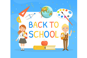 Back to School Banner Template with, an Object Illustration by TopVectors