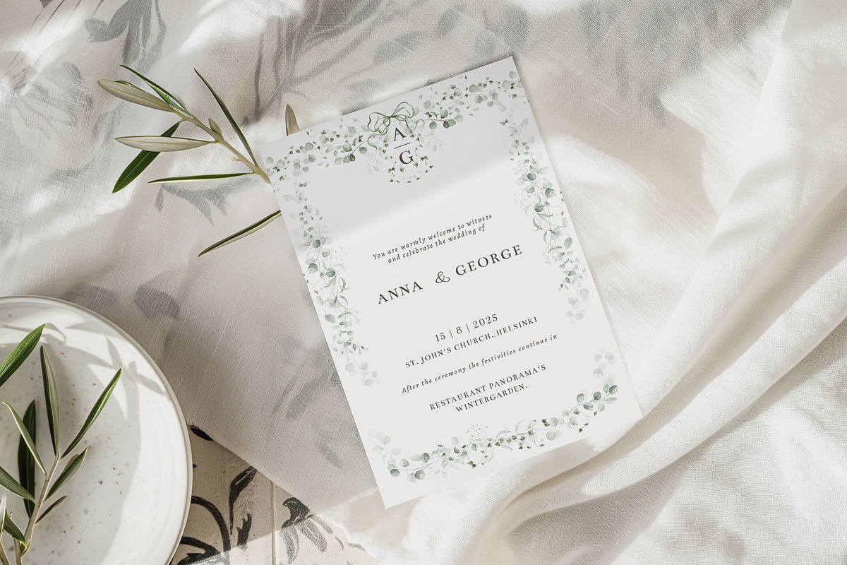 Watercolor Eucalyptus Green Floral, a Decorative Illustration by Veris Studio (Photo 9 of 20)