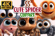 Cute Spider Clipart PNG Bundle, a Graphic by M9 Design (Thumbnail 1 of 9)