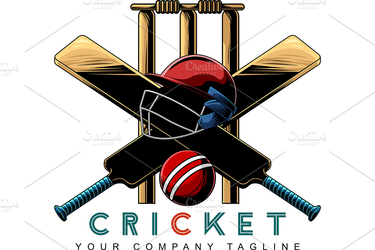 Cricket Sports Graphic Logo Design, an Illustration by HitToon