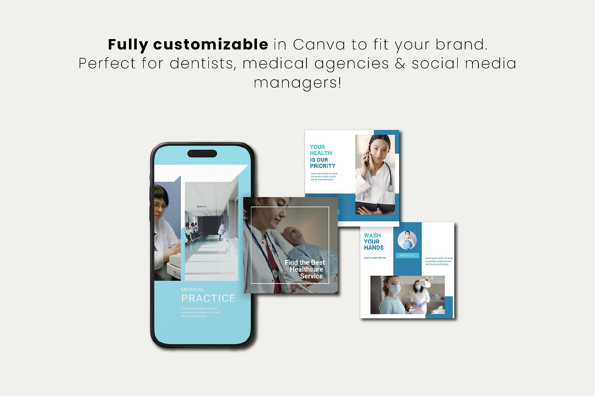 Medical Social Media Canva Templates preview 8
