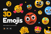 3D Emoji Icons, an Emoji Icon by Vectors Market (Thumbnail 1 of 10)