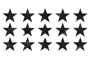 Grunge stars, vector black five, a Decorative Illustration by Vector Tradition