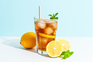 Summer cold drink on colored, a Food & Drink Photo by Nadia-nb