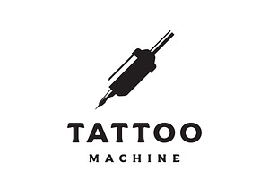 vintage tattoo studio machine logo d, a Branding & Logo Template by LOGOCREATIVE