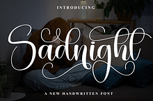 Sadnight | Script Font
