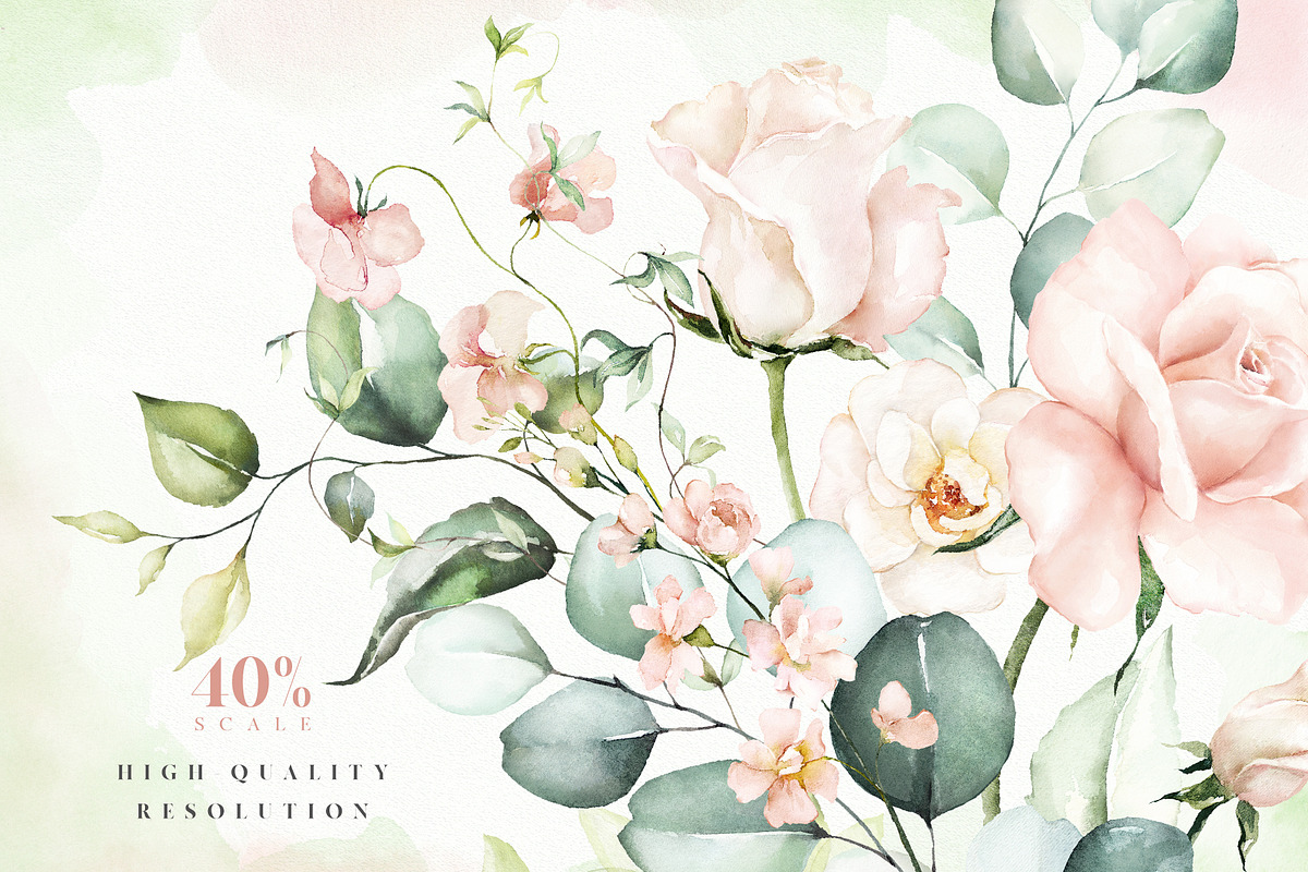 Watercolor Blush Floral Alphabet Set, a Decorative Illustration by Veris Studio (Photo 24 of 24)