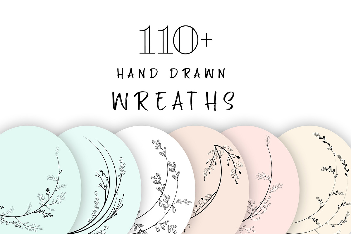 110+ Hand Drawn Wreaths Collection, a Decorative Illustration by Pixavics (Photo 2 of 8)