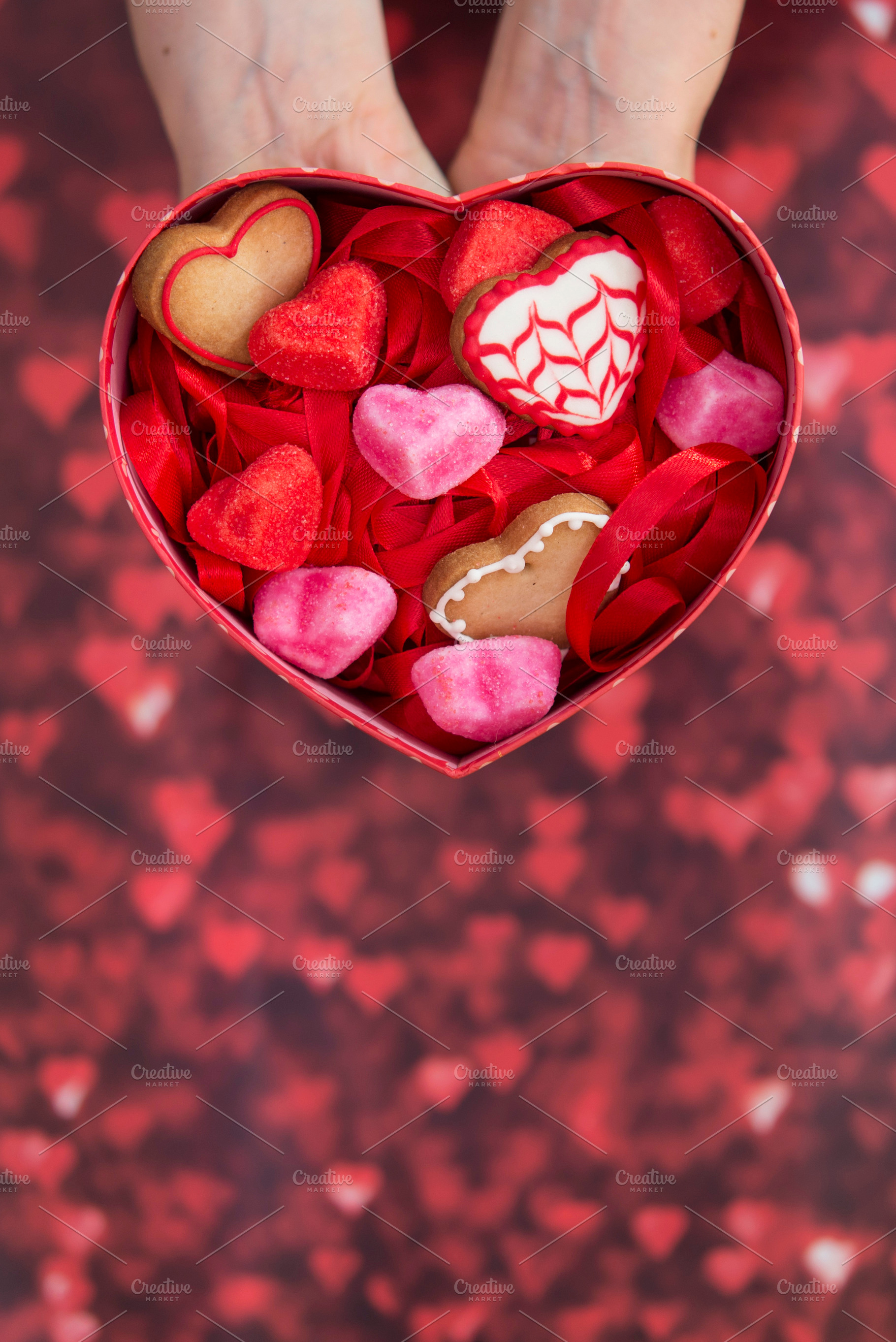 Heartshaped box with heartshaped featuring mothers day, gift, and hand, a Holiday Photo by DalaiFood