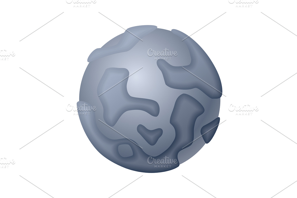 A stunning grey planet vector, an Illustration by Things for designers