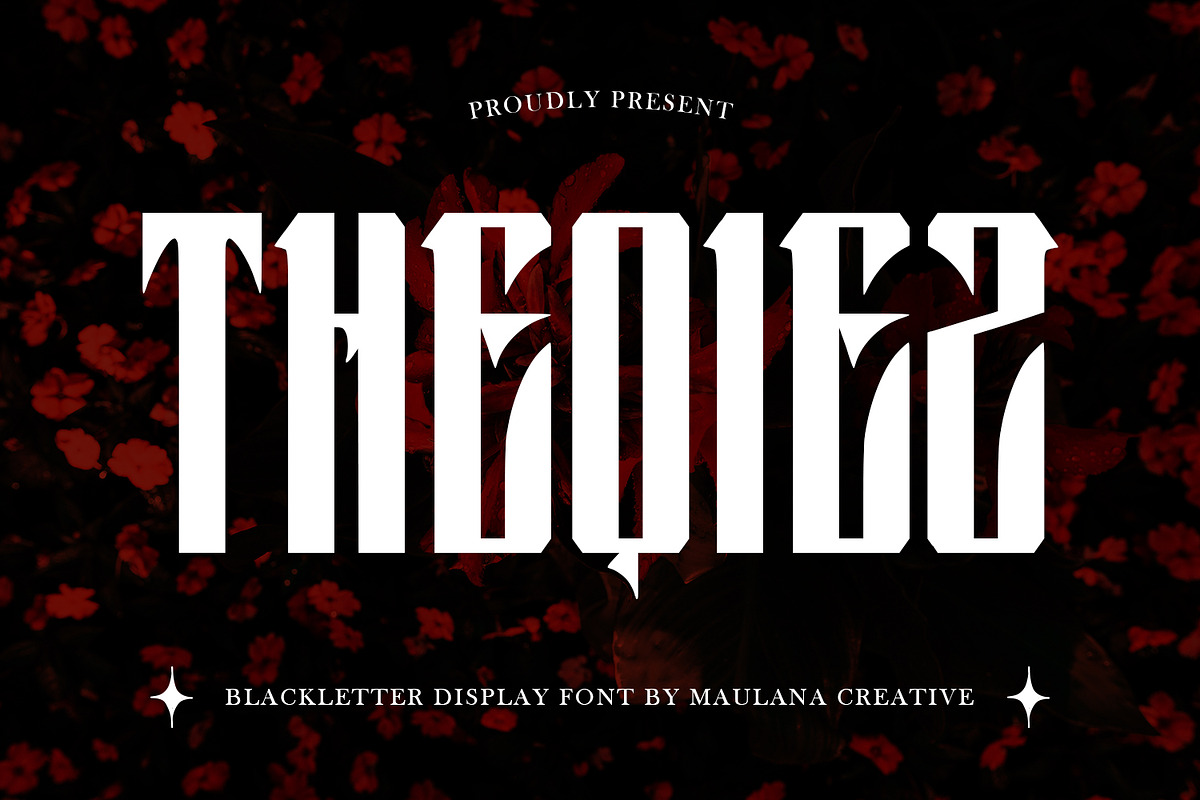 Theqiez Blackletter Display Font, a Blackletter Font by Maulana Creative (Photo 1 of 7)