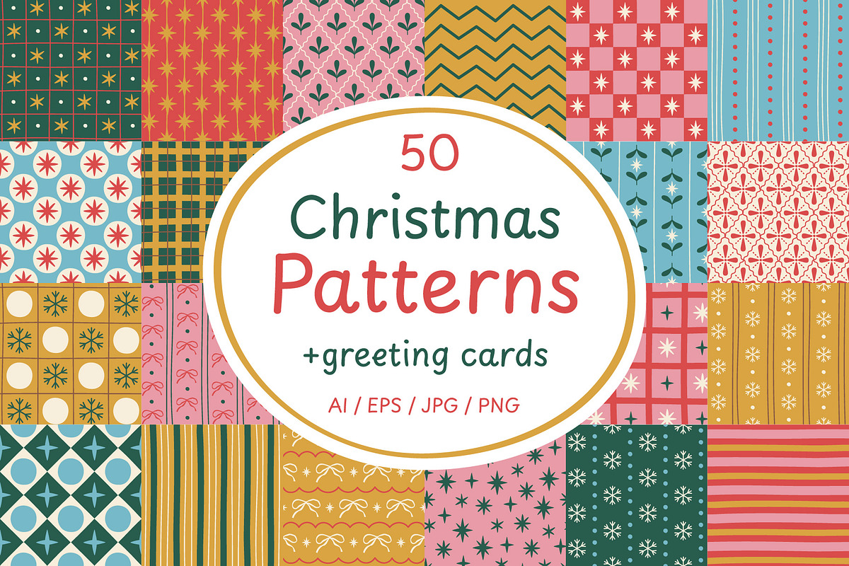 Christmas Patterns Collection, a Decorative Illustration by yarynabo (Photo 1 of 9)