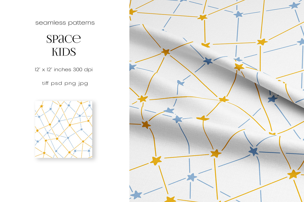 Space Kids - Seamless Patterns, a Pattern Graphic by PROTEA Watercolor Studio (Photo 5 of 6)