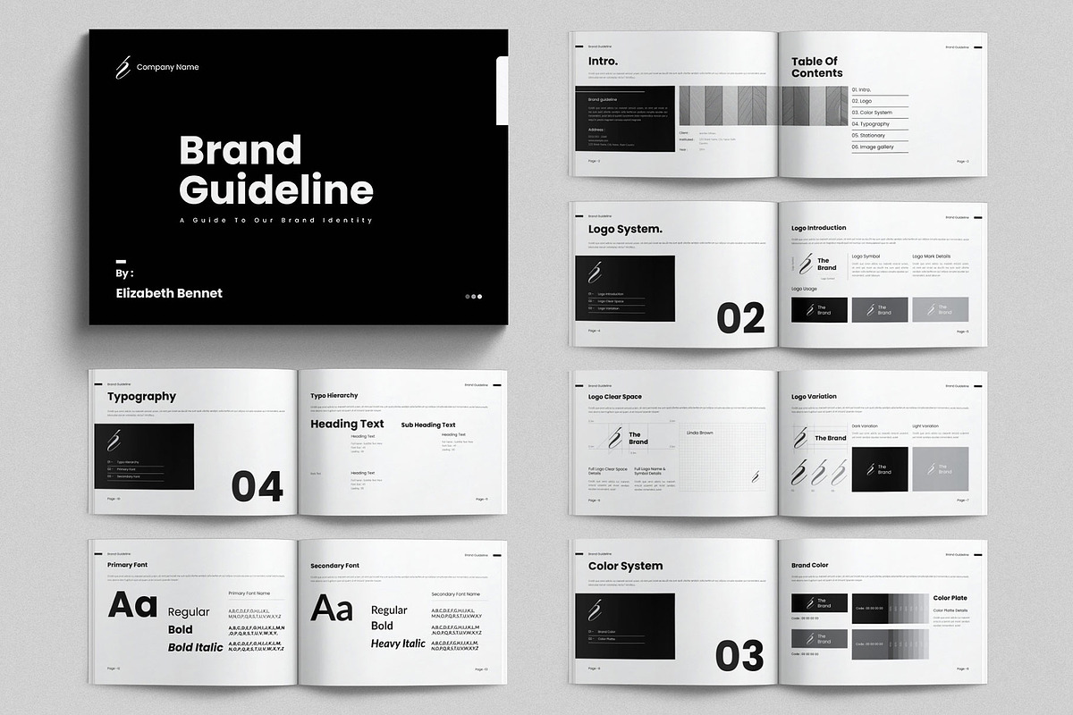 Brand Guideline Template Landscape, a Brochure Template by E-Type (Photo 1 of 8)