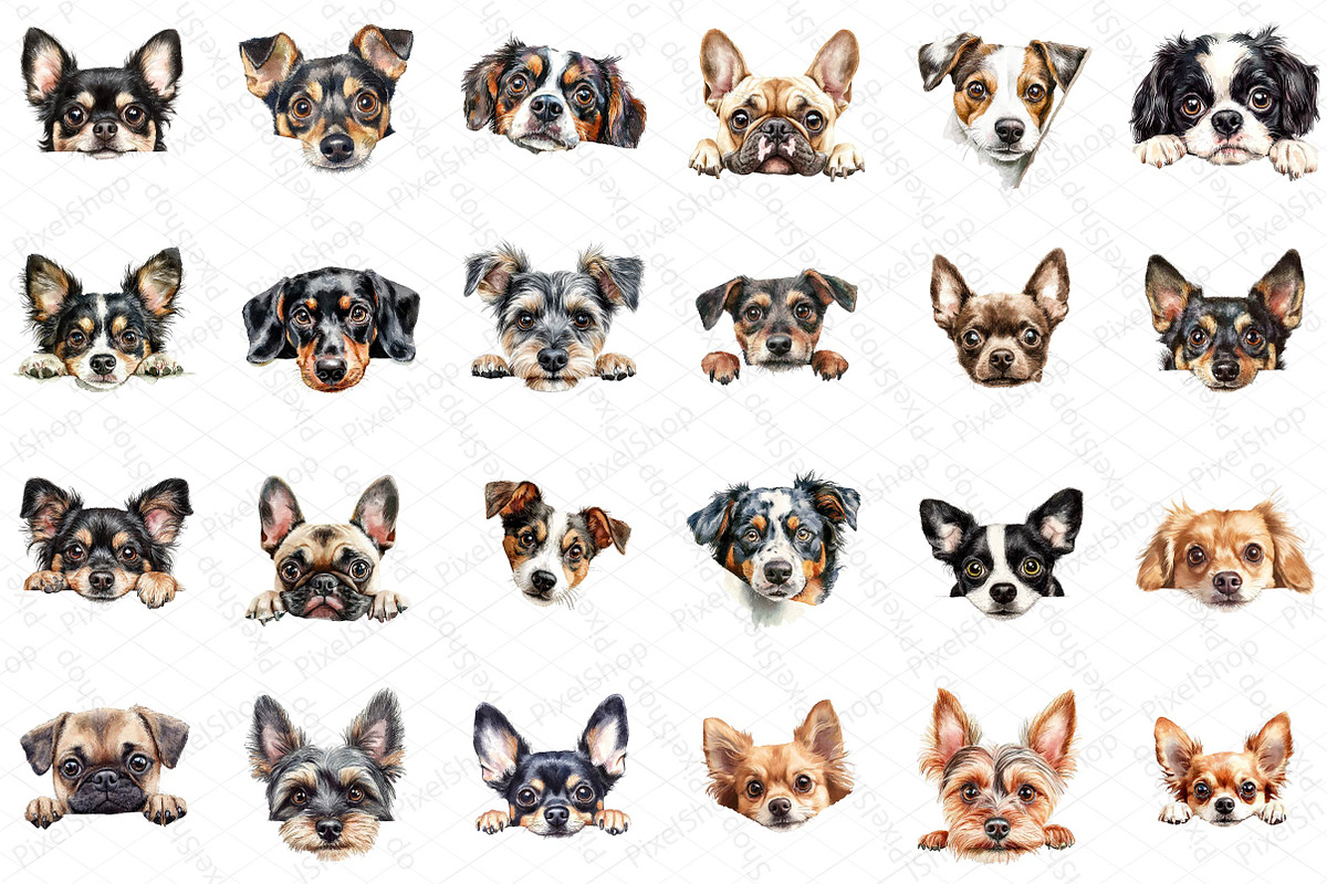 Peeking Dog Breed Clipart, an Illustration by DreamPrint404 (Photo 3 of 6)